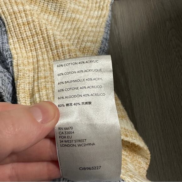 Urban Outfitters Blue & Beige Knit Long Sleeve Asymmetrical Sweater Size XS‎ - Picture 6 of 8